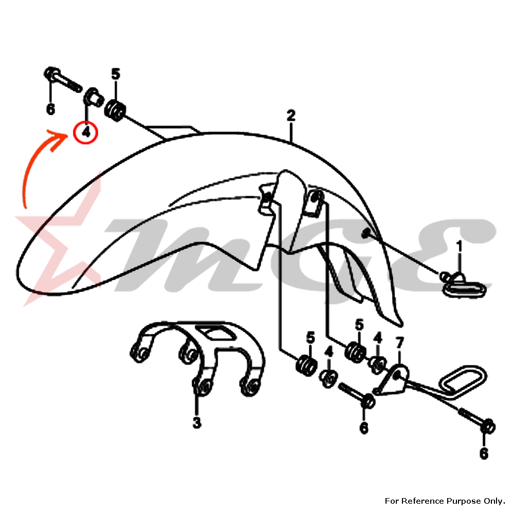 As Per Photo Collar A, Fr. Fender For Honda Cbf125 - Reference Part Number - #61103-kry-900