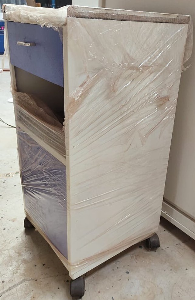 Standard Bedside Locker - Mild Steel With Stainless Steel 304 Top Blue Finish | Indian Style Hospital Trolley Commercial Furniture