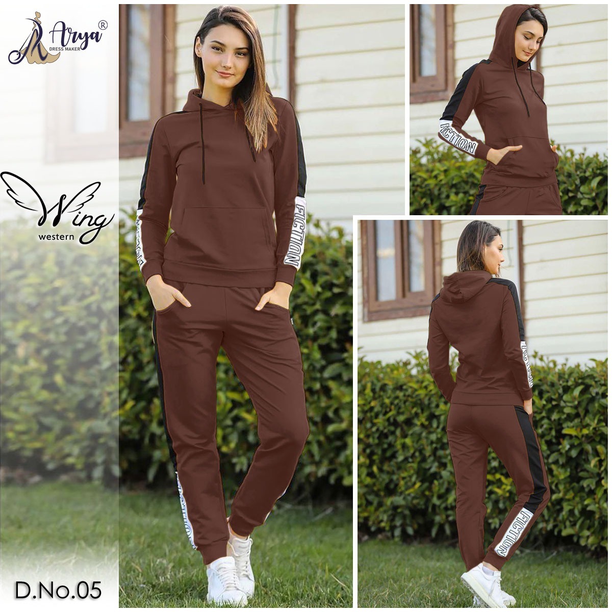 Western Top - Imported Fabric, M-xxl, Lavender | Stylish Two-piece Hoodie Set, Comfortable Fit, Side Stripes