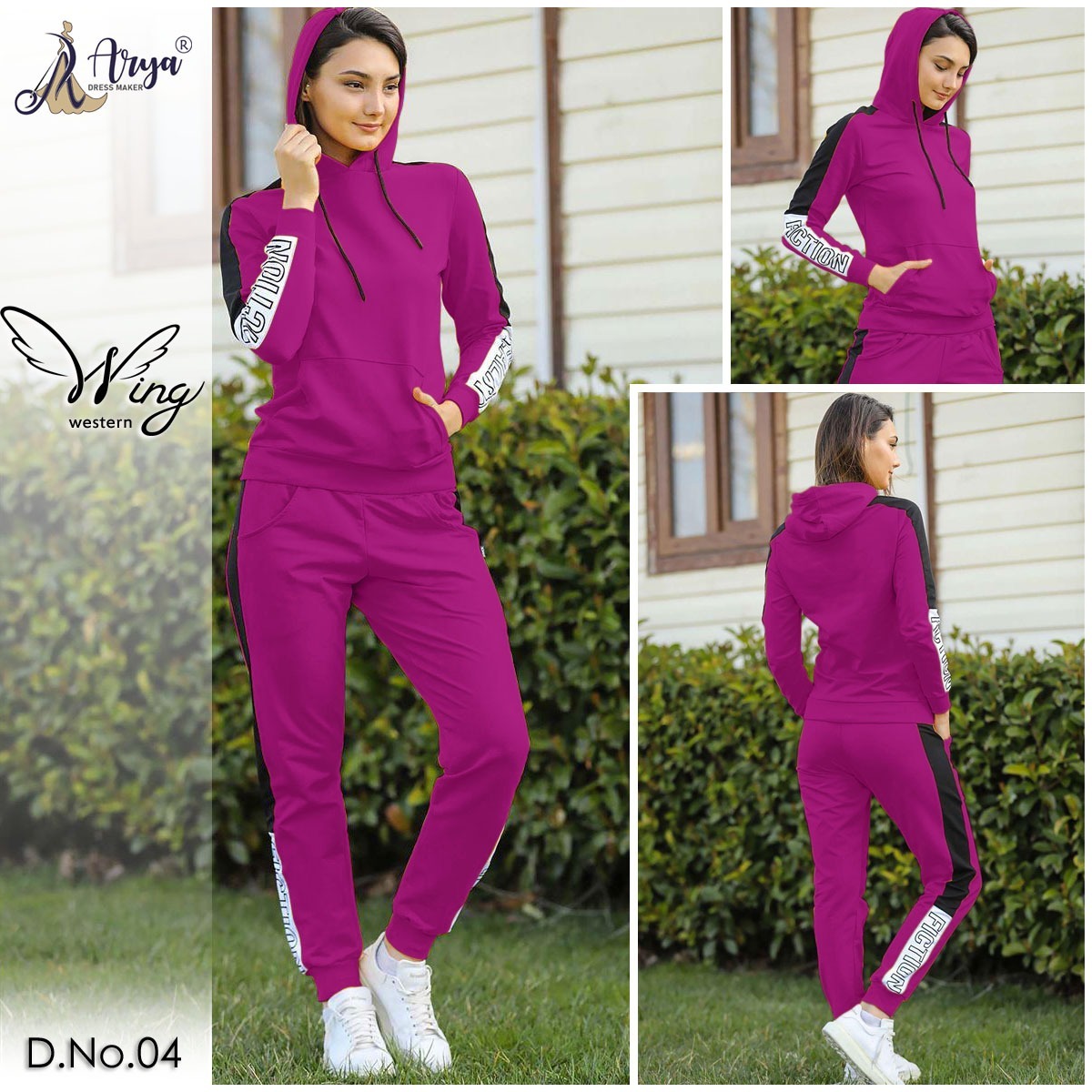 Western Top - Imported Fabric, M-xxl, Lavender | Stylish Two-piece Hoodie Set, Comfortable Fit, Side Stripes