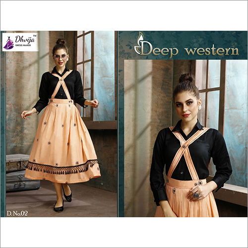 2 पीस फैंसी डीप वेस्टर्न स्कर्ट
