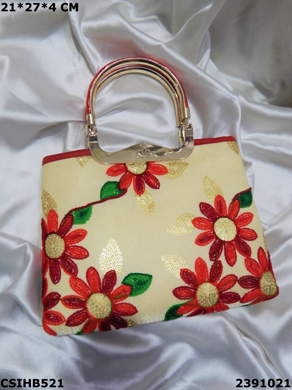Evening Bridal Ethnic Handbag - Multi Color 21x27x4cm Embroidered Design For Women's Fashion Elegance