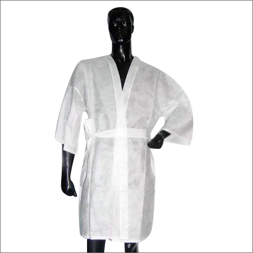 Non Woven Disposable Bathrobe - 70-100 Gsm, Free Size, White Color | Unisex Design, Plain Pattern For Salon, Spa, Hotel Usage