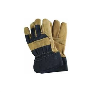 लाइट बेज डाईड स्प्लिट लेदर ग्लव्स