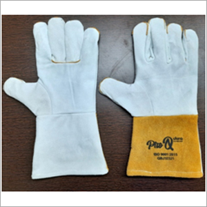 स्प्लिट लेदर नेचुरल ग्रे ग्लव्स