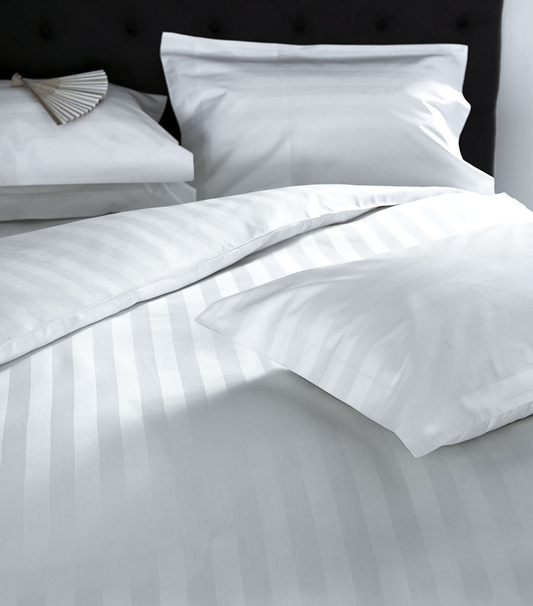210tc Stripe Fabric White
