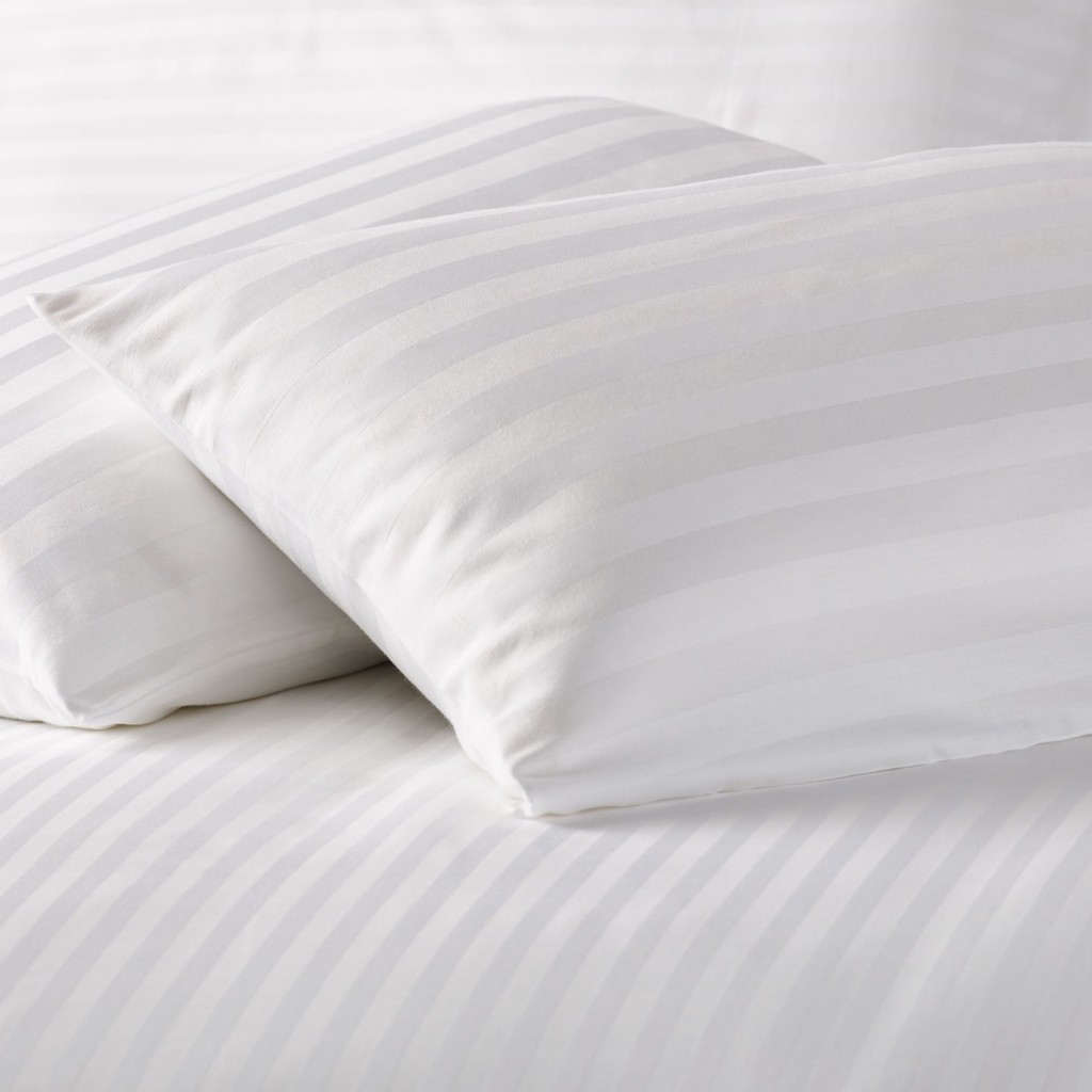 210tc Stripe Fabric White
