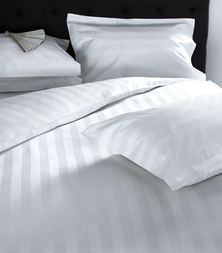 300TC STRIPE FABRIC  WHITE