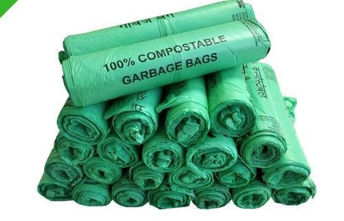 Compostable Garbage Bag - 100% Eco-friendly Starch Material, Customizable Size , Soft Texture With Flexo Printing For Food Safety Use