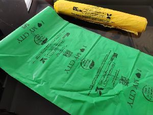 Compostable Garbage Bag - 100% Eco-friendly Starch Material, Customizable Size , Soft Texture With Flexo Printing For Food Safety Use