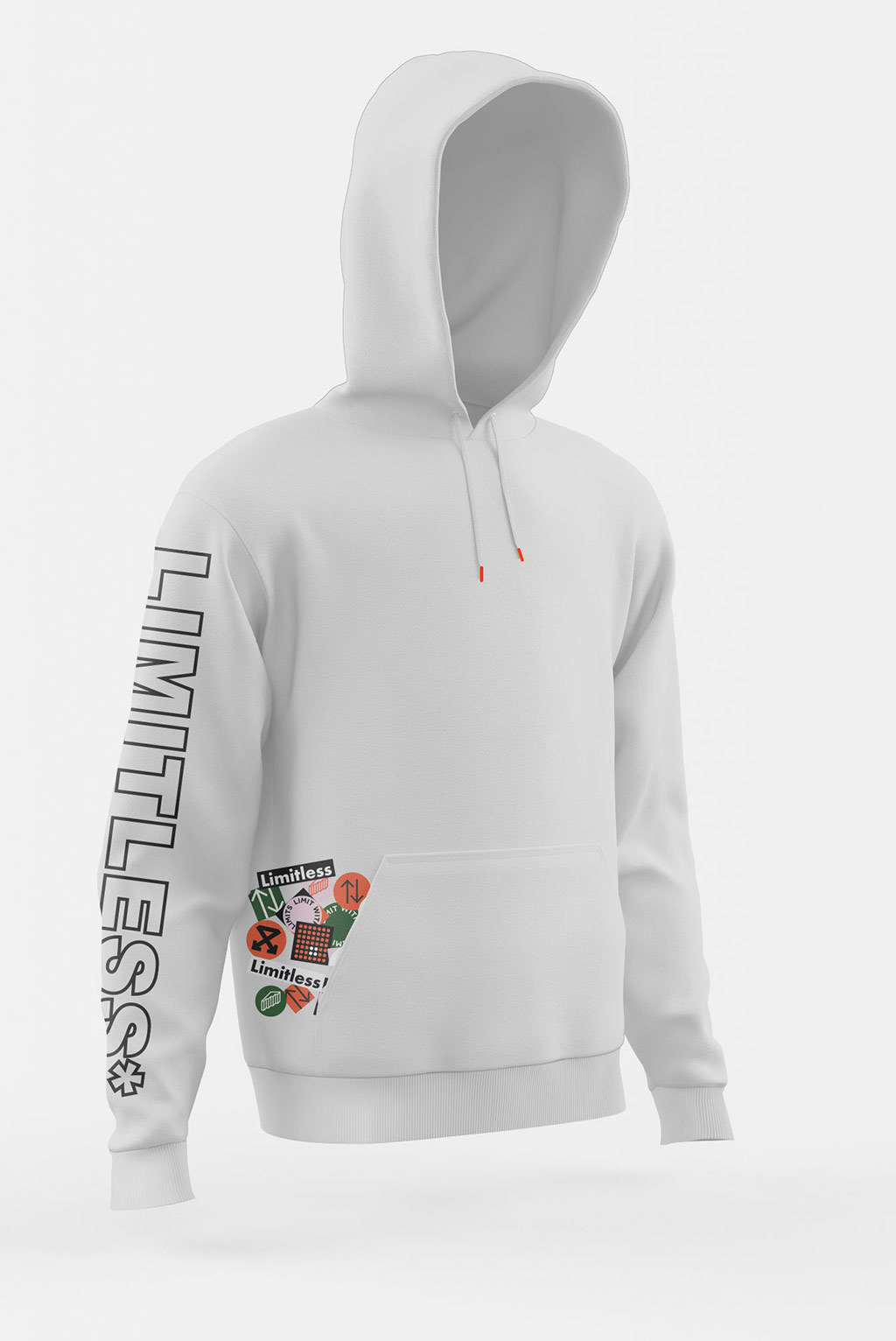 Washable Mens Raised Graphic Print Hoodie