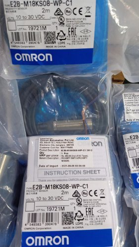 E2b-m18ks08-wp-c1, Omron Proximity Sensor Dia 18mm,npn-no,flush,sd-8mmlp/mrp 952/-