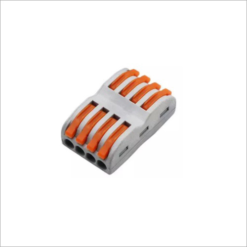 Plastic Ch-814 0.08-2.5Mm Spl-4 Pole Wire Connector With Spring Lock Lever For 4 Wire Line Connection