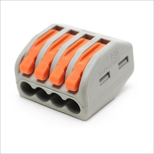 Plastic Pct-214 0.08-2.5Mm 4 Pole Wire Connector Terminal Block With Spring Lock Lever For 4 Cable Connection