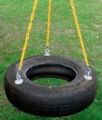 Tyre Swing - Tyre Material, Multi-color Finish | Durable Design With Comfortable Cushion And Strong Support Wire