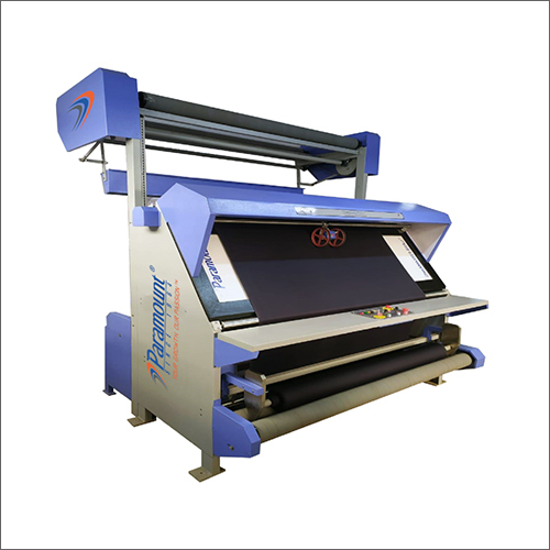 Fabric Inspection Machine with Plaiting Device - 94x68x85 Inch, 550 kg | Dual Light Sources, Digital Fault Counter, Emergency Stop Feature