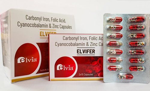 Carbonyl Iron, Folic Acid, Cyanocobalamin & Zinc Capsules