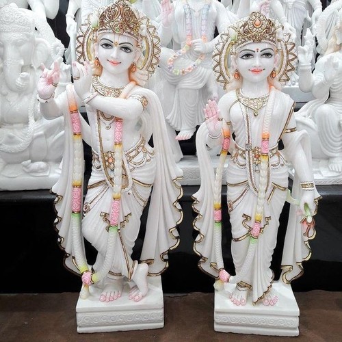 Easy To Install Marble Radha Krishna