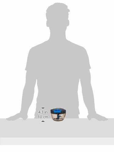 Vegetable Chopper 350ml Grey - High-quality Pp Plastic 12.5cm Diameter X 9cm Height Black | 3 Stainless Steel Blades Portable Effortless Chopping