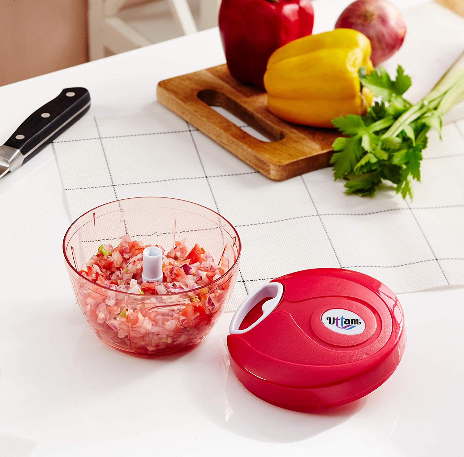 Plastic Vegetable Chopper 350ml Magenta
