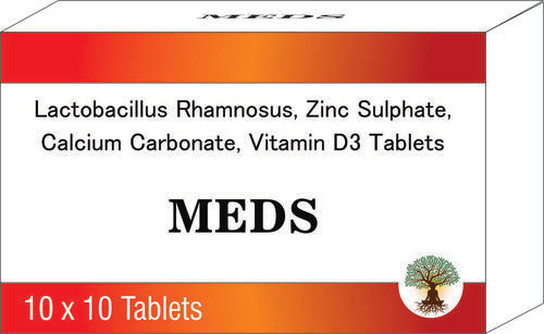 लैक्टोबैसिलस रमनोसस, जिंक सल्फेट, कैल्शियम कार्बोनेट, विटामिन D3 टैबलेट