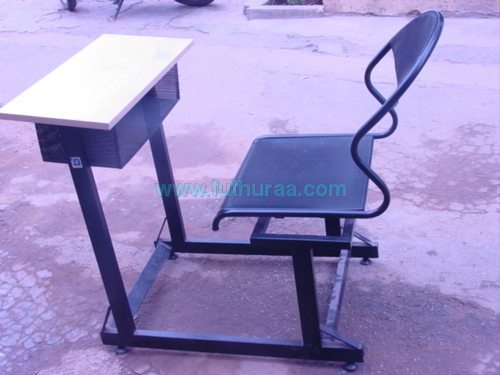 Single Seater Student Desk - Durable Wood, Compact Design , Ergonomic Study Space