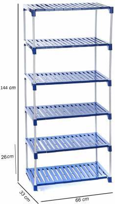 Blue & White 6 Shelf Rover Shoe Rack