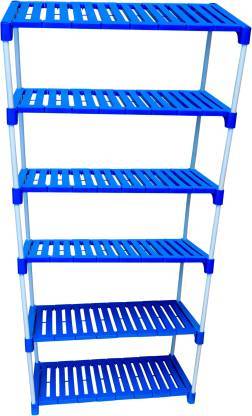 Blue & White 6 Shelf Rover Shoe Rack