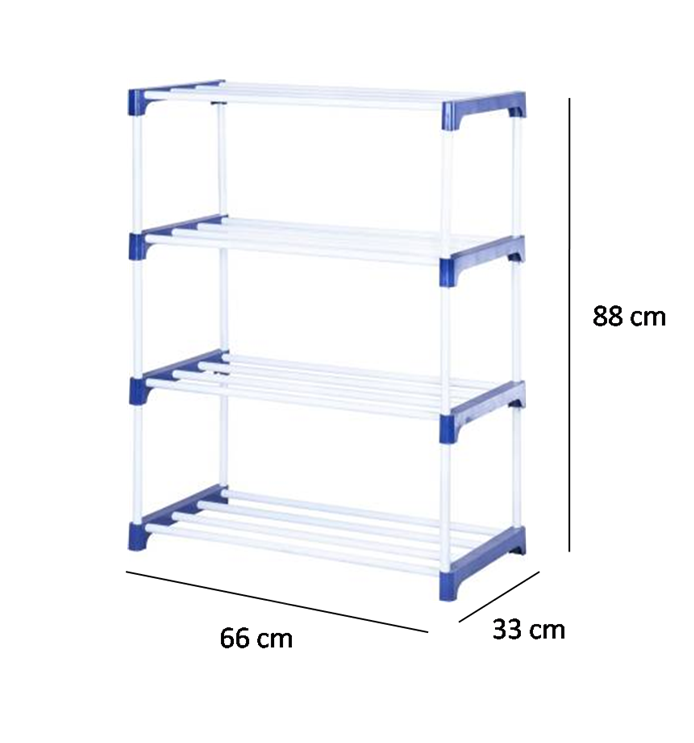 Blue & White 4 Shelf Prakash Rack