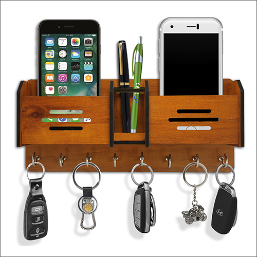 Eco-Friendly 2 Pocket Pen Stand Wooden Key Holder