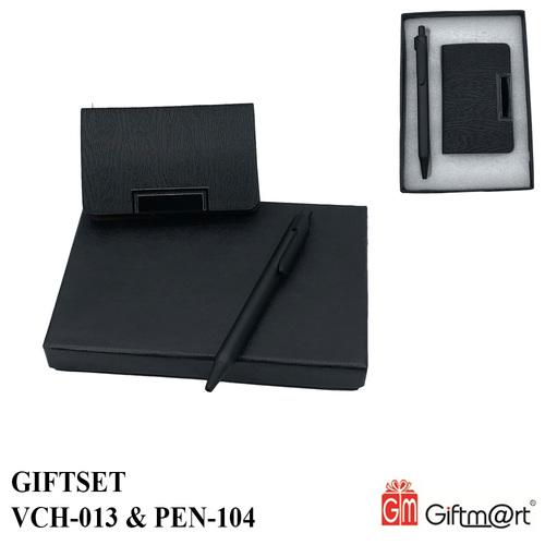 Executive Gift - Faux Leather Gift Set 15x10 cm , Black Color, Gift Box Packaging, Ideal for Corporate Gifting & Client Appreciation