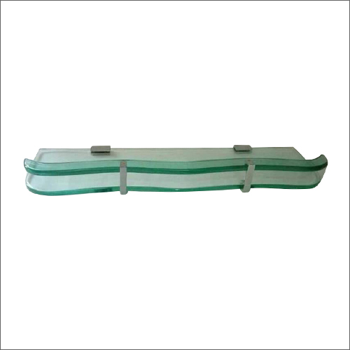 Glass Zig Zag Bathroom Shelf Size: Customized