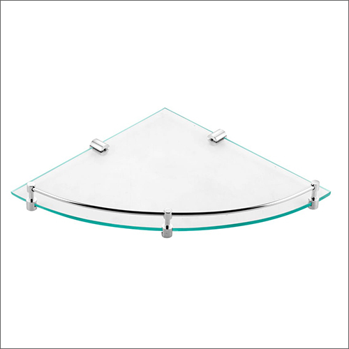 Toughened Glass Bathroom Corner Shelf Size: Customized