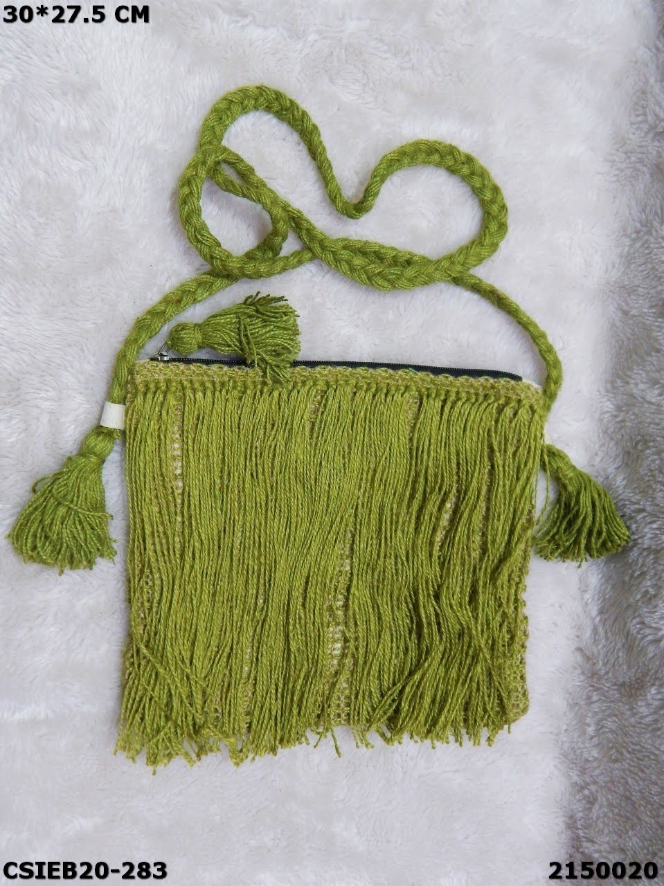Designer Handmade Jute Cotton Handloo Bag - Multi Color 30x27.5cm | Eco-friendly Reusable Biodegradable Zipper Closure Ideal For Women