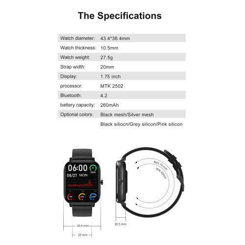 Gazzify S35 Plus Silver Smart Watch Gender: Men