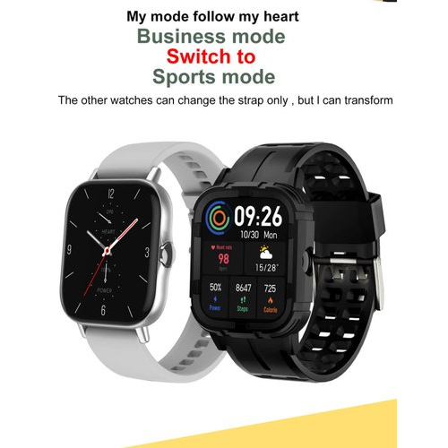 Rectangular Gazzify S94 Silver Smart Watch