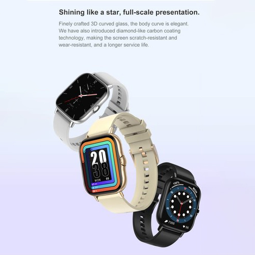 Rectangular Gazzify S94 Silver Smart Watch