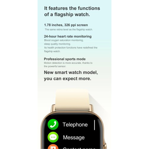 Gazzify S94 Gold Smart Watch Gender: Men