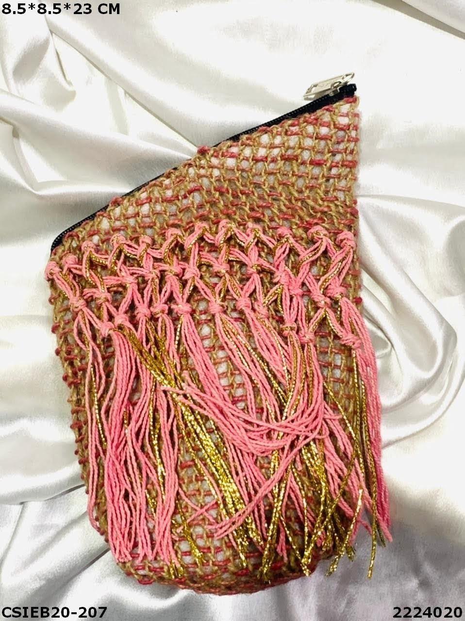 Multi Stylish Jute Cotton Handloom Pouch