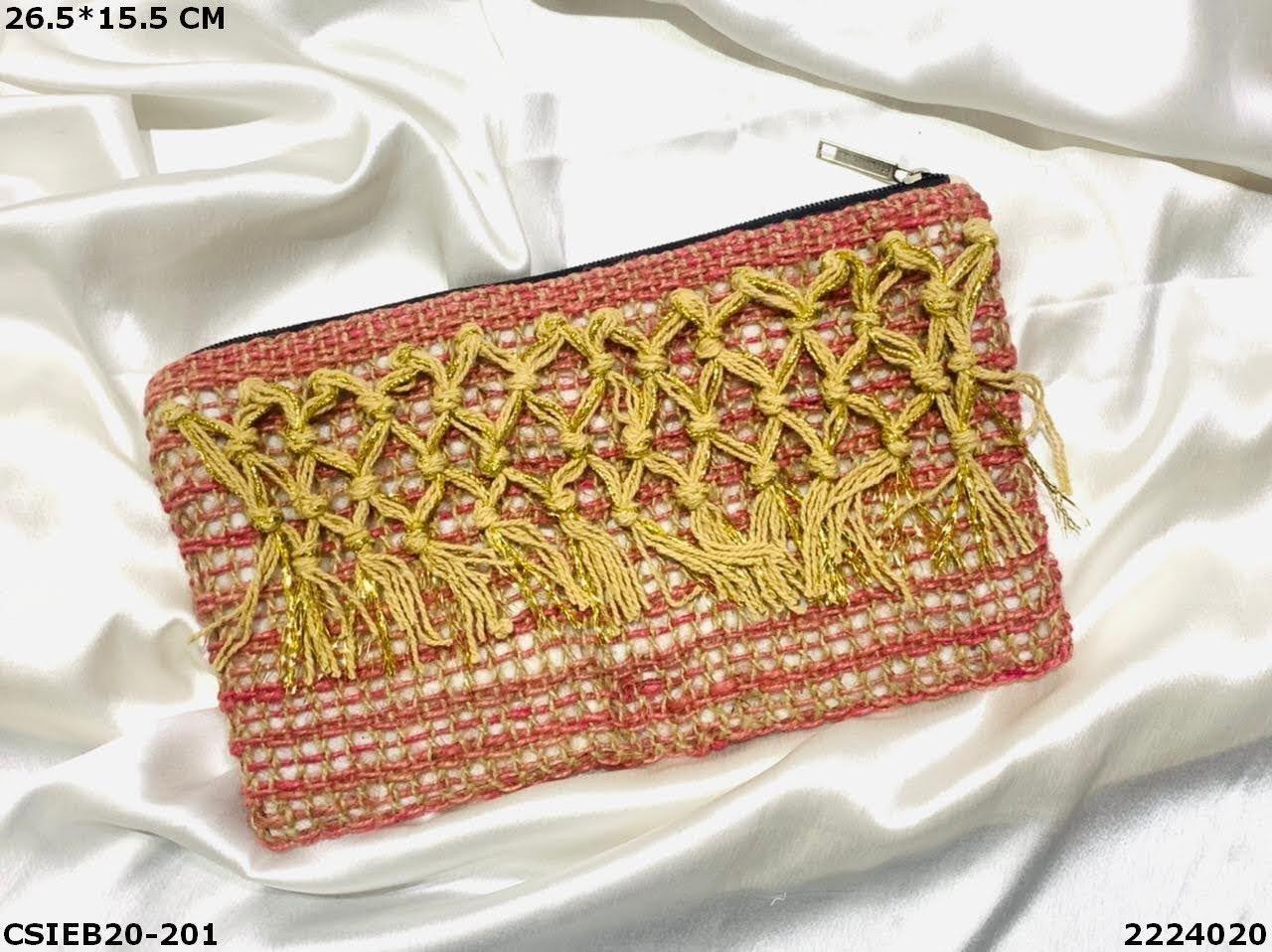 Multi Stylish Jute Cotton Handloom Pouch