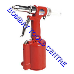 Pneumatic Air Riveter - Metal, 3/16" Size, Red Color | Powerful Tool for Aluminum & Steel Rivets, Includes 4 Nozzles