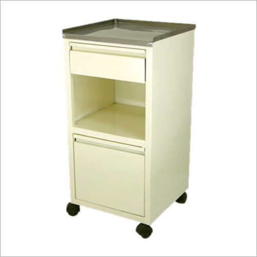 Yellow Metal Bedside Locker For Hospitals