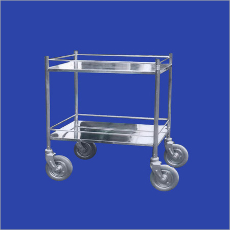 Hospital Dressing Trolley - Stainless Steel, Silver Color | New & Portable Design for Healthcare Mobility