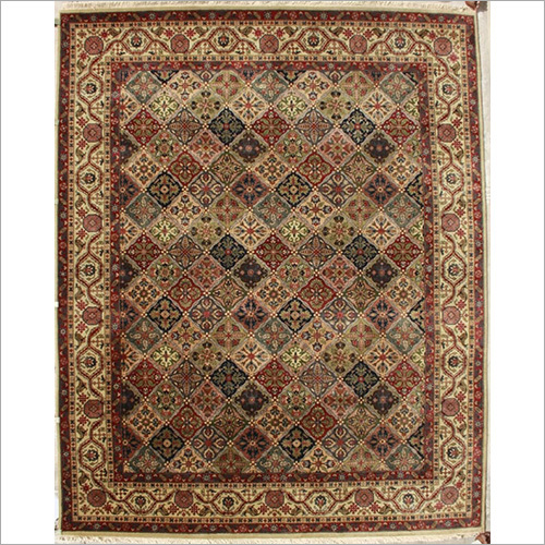 Washable 10x10 Inch Brown Gold Handicraft Carpet