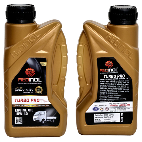 500 ml 15W-40 Turdo Pro High Performance Engine Oil - Engine Oil Type, 500 ml Pack Size | Ideal for Engine Applications, Enhanced Lubrication Properties