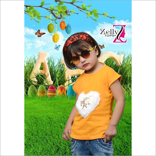 गर्ल्स येलो प्रिंटेड टॉप एज ग्रुप: किड्स