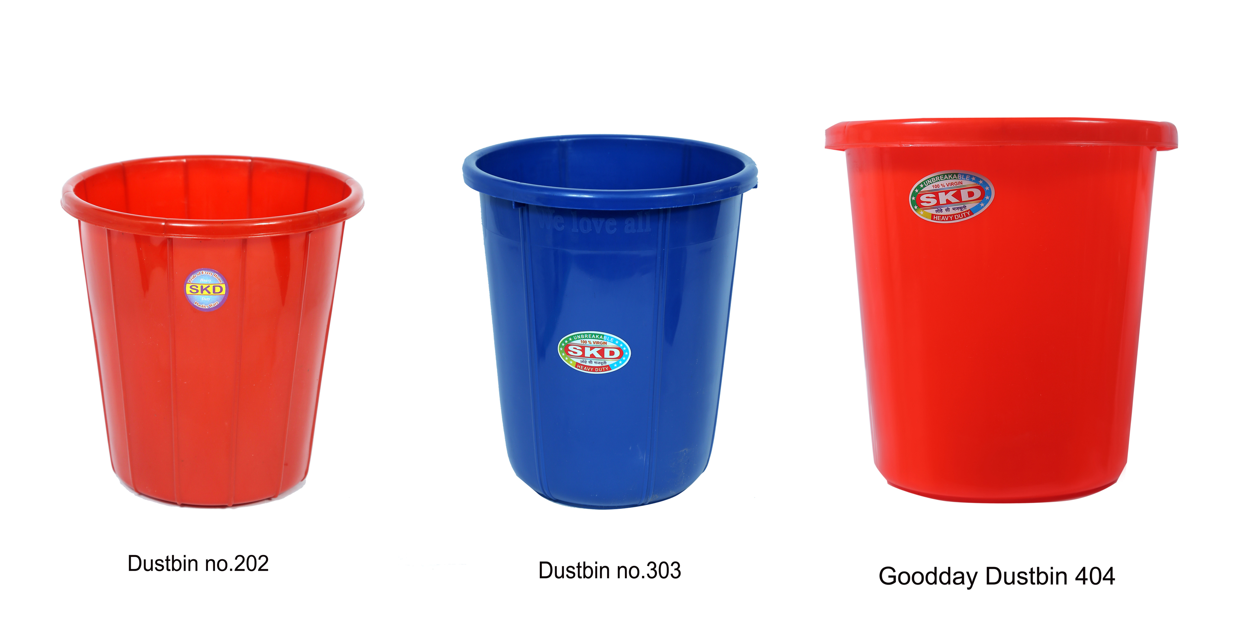 Plastic Open Dustbin - Pp Material, Single Cavity, Available In Green, Blue, Yellow, Red & Black | Durable, Easy To Maintain, Ideal For Offices & Public Areas