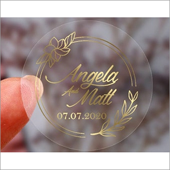 Acrylic Customized Transparent Sticker With Golden Foil