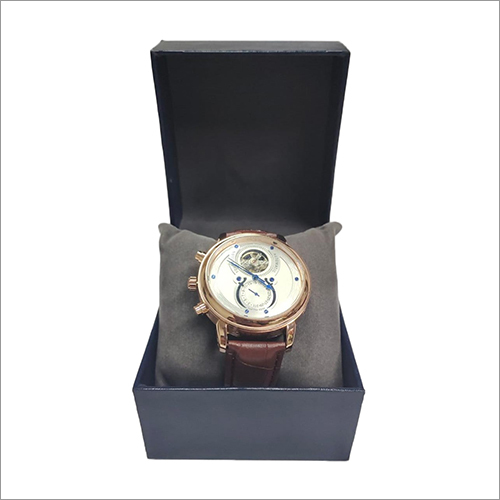 Classic Watch Box - High-Quality Leather, Black Color | Detachable Freesize Cushions for Scuff Protection and Versatile Display Options