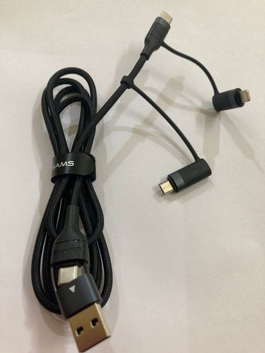 USAMS PD केबल USB + टाइप-C से तीन गुना हेड